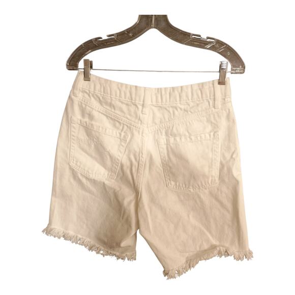 Wild Fable High Rise Bermuda Shorts Destressed Raw Hem Button Fly Women's Sz 4 - Picture 2 of 10